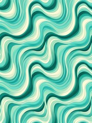Retro Turquoise Wavy Stripes Abstract Seamless Pattern