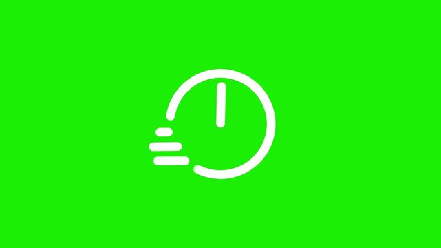 A simple outline icon combining a clock face with a curved back arrow representing history undo redo or time-based activity log in an application.