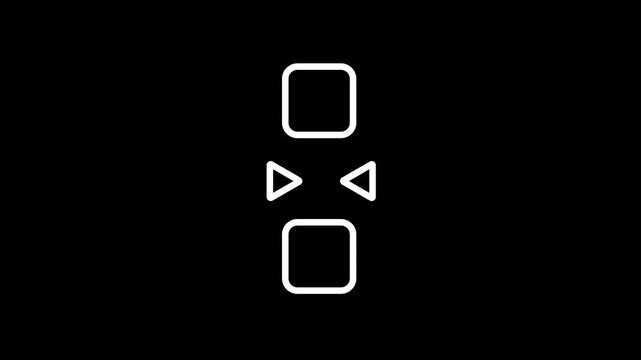 A clean icon showing directional arrows surrounding a central square resembling a game controller D-pad for navigation directional or movement controls.