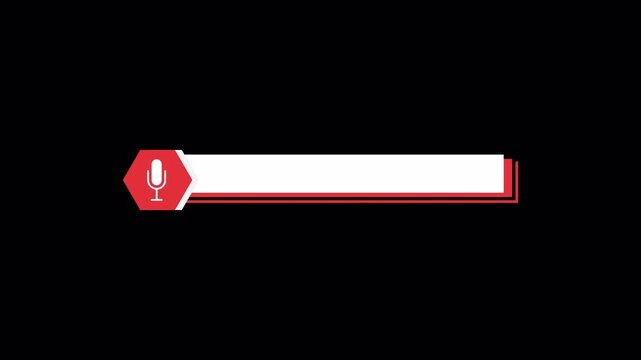 Microphone Lower Third Title Bar Broadcast Overlay Animation with Alpha Channel