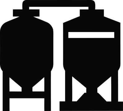 precision fermentation icon Black silhouette vector illustration on transparent background