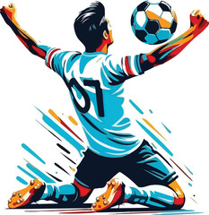 Abstract Footballer illustration vector © Saumitra