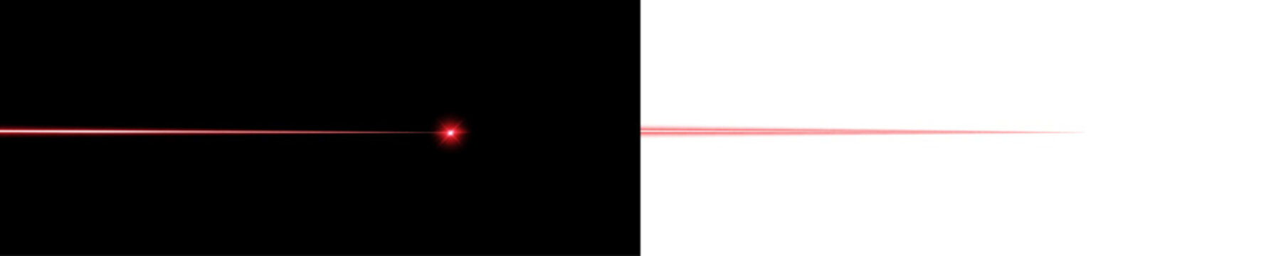 Red laser beam PNG isolated on transparent background with security scanner light effect