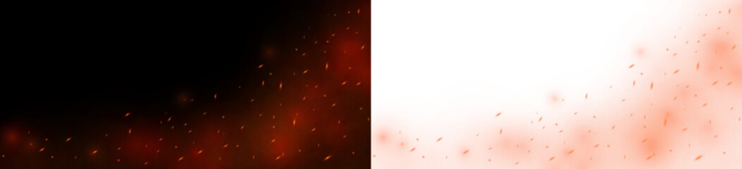 Fiery spark particles PNG isolated on transparent background with glowing fire embers effect © Muhammad