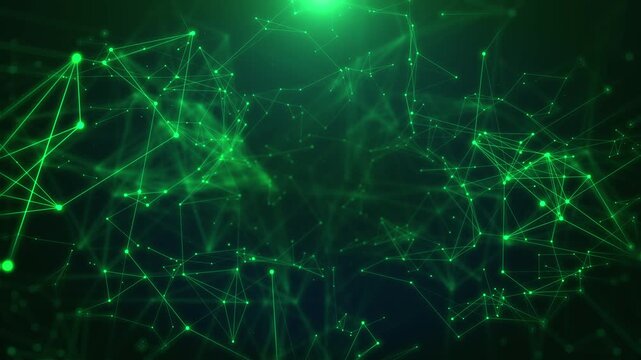 Abstract polygonal, low poly network connection structure zoom in or fly through 1 step 4K motion.
