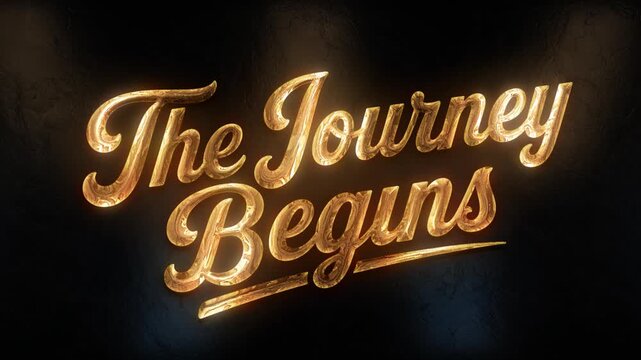 The Journey Begins Golden 3D Cinematic Text Animation