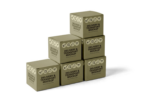 Square Boxes Mockup
