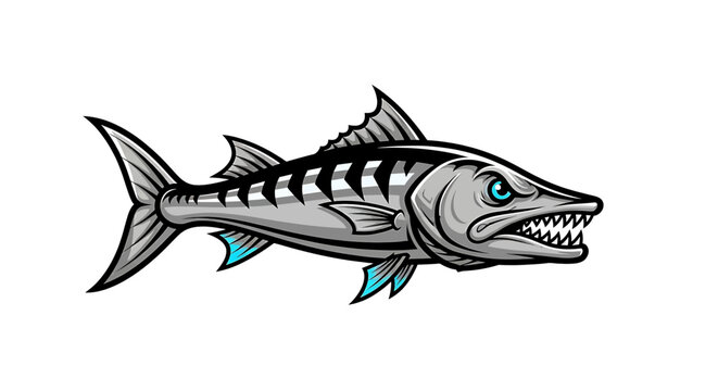 Cartoon illustration of a mackerel fish.