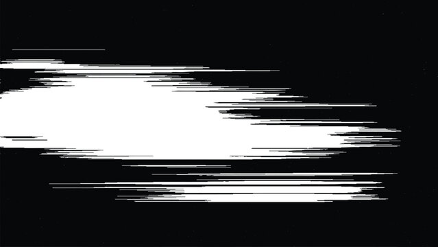 Glitchy white noise on black background screen error message display distorted digital effect