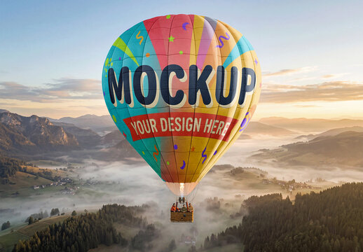 Hot Air Balloon Canopy Mockup Drone Camera