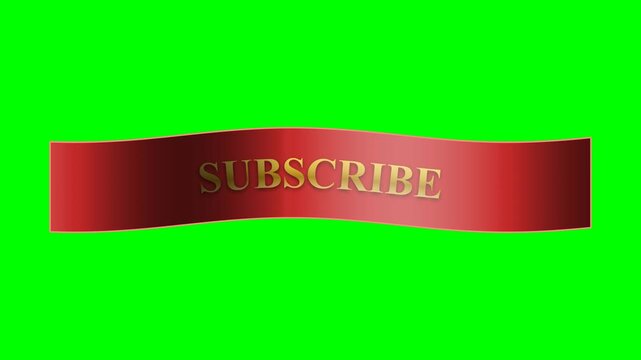 Red subscribe button on green background for social media promotion