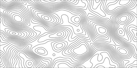 Abstract white contour wave lines topographic background, lines map seamless pattern, modern wallpaper texture and realistic design used for banner and posters, mountain relief geographic pattern. © JANNATULFERDOUS
