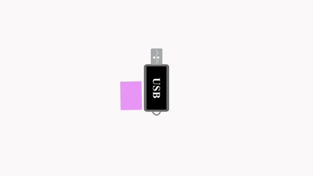USB Memory Stick Vector Icon,USB Data Storage Icon Vector,Data Transfer Device Illustration,USB Data Storage Icon Vector,HD Video,