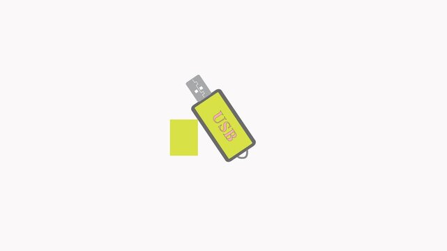 USB Memory Stick Vector Icon,USB Data Storage Icon Vector,Data Transfer Device Illustration,HD Video,