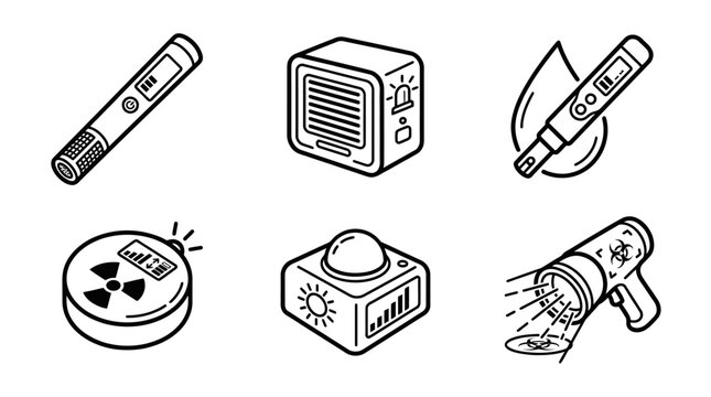 Radiation and Water Quality Testing Icons