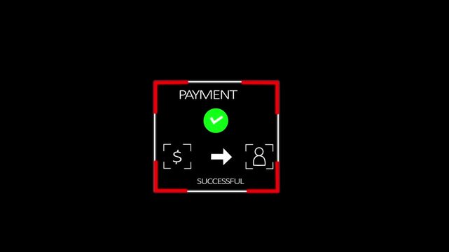 Payment module system update progress indicator on black screen a digital user interface displaying a process