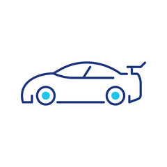 Obraz premium Race car icon. Transport and motorsport line symbol. Color.