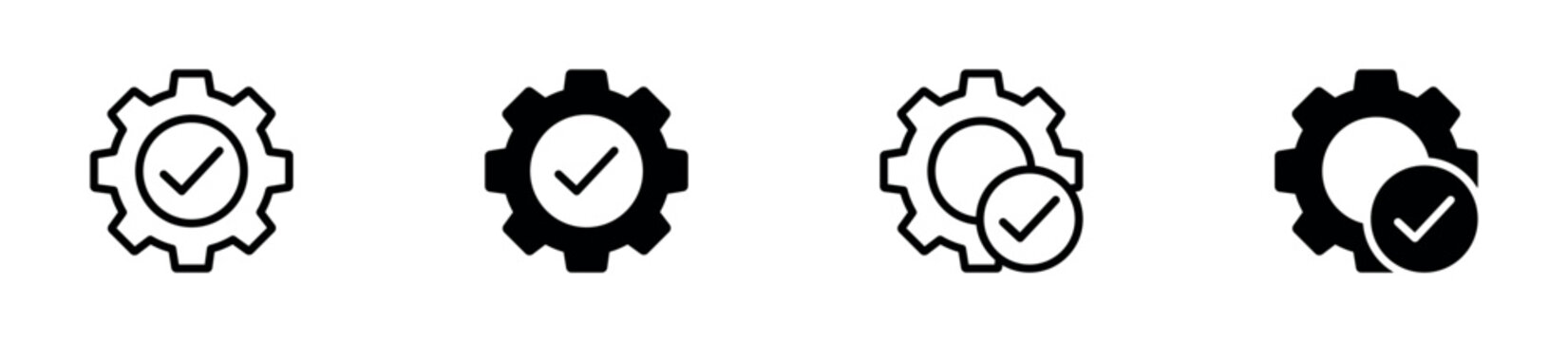 Easy Installation Icon Set. Quick Setup, Plug and Play and Software Deployment Process Symbols. Vector Illustration.