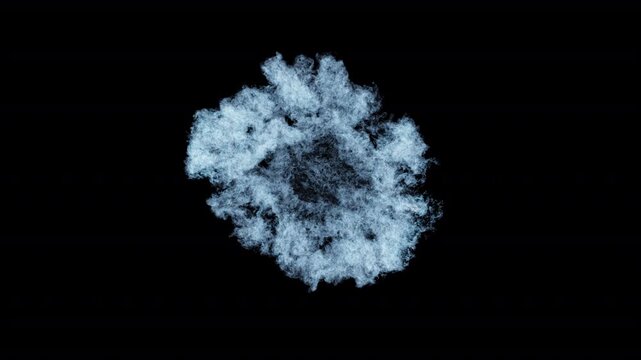 White blue shockwave cloud expansion particle effect gas nebula circle bright glow.