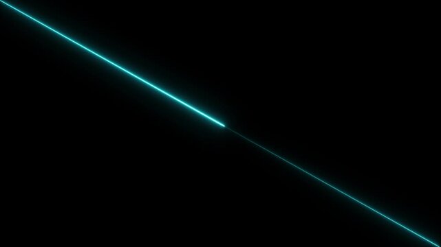 Glowing neon laser line icon animated on black background. 4k video