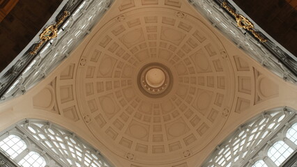 Ornate classical dome ceiling with geometric patterns © engelandapostol