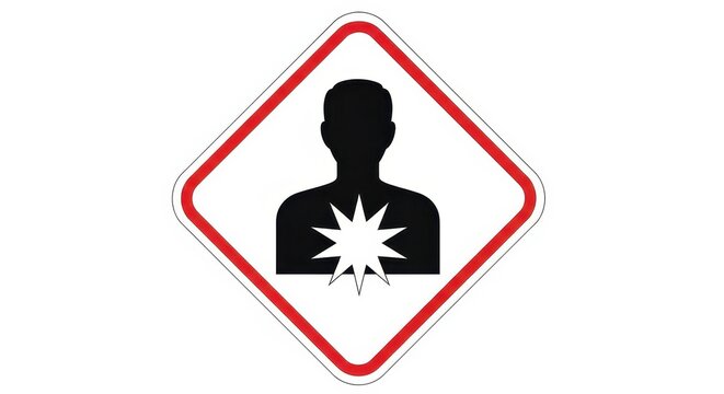GHS Health Hazard Pictogram Symbol for Chemical Safety and Warning - Carcinogen and Respiratory Sensitizer Sign