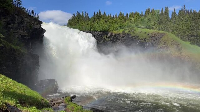T&auml;nnforsen waterfall in Jamtland, Sweden