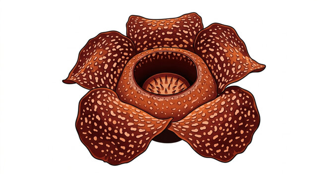 Exotic Rafflesia arnoldii giant corpse flower botanical vector illustration