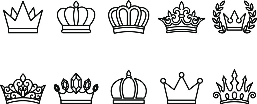 Black and white crown icons