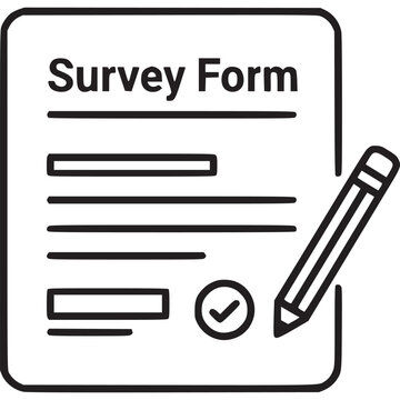 Survey form icon, questionnaire symbol, business document clip art, vector illustration