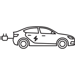 Fototapeta premium Electric car, eco-friendly vehicle, charging, sustainable transport, automotive icon