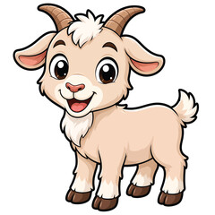 Fototapeta premium Cute Baby Goat Illustration For Farm Animal Agriculture And Rural Lifestyle Creative Designs