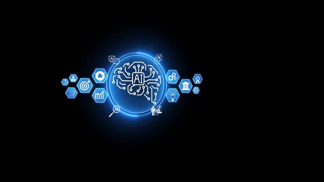 AI Artificial intelligence automation in their daily lives to help analyze data and prioritize their lives, automation to help business.4K video animation.