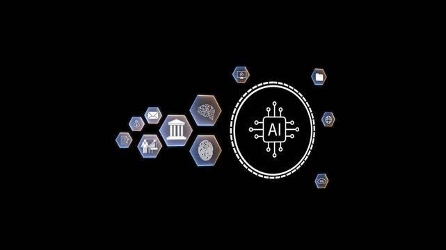 Chat with AI or Artificial Intelligence. Young businessman chatting with a smart AI or artificial intelligence using an artificial intelligence chatbot developed by Open AI.4K viedo animation .
