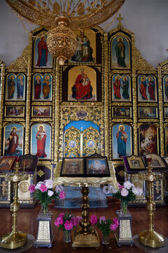 Inside the Cathedral of the Nativity of the Virgin Mary. Solotcha, Russia