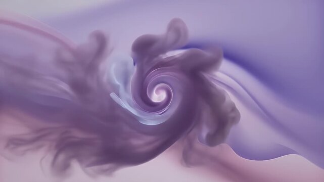 Swirling abstract purple smoke and fluid background with soft flowing waves and pastel tones