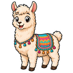 Fototapeta premium Cute Llama Illustration For Farm Animal Education And Children's Design Projects