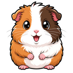 Fototapeta premium Cute Guinea Pig Illustration For Pet Care Branding And Small Animal Design Projects
