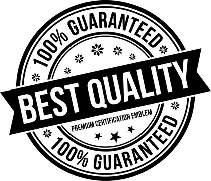 Premium Best Quality Guaranteed Badge Seal Stamp Vector Design &ndash; 100 Percent Guaranteed Certification Label Emblem for Product Packaging, Branding, Marketing, Warranty and Quality Assurance