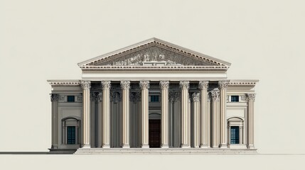Fototapeta premium Grand Classical Building Illustration.