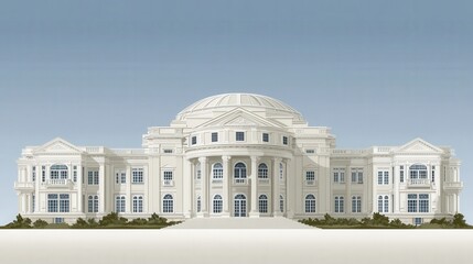 Fototapeta premium Grand Classical Building Illustration.