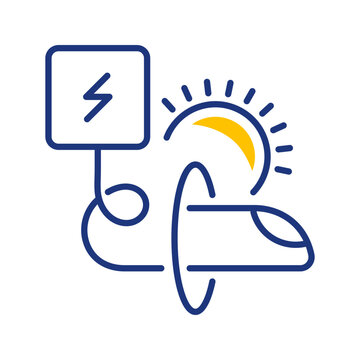 Hyperloop train icon. Industry and hyperloop line symbol. Color.