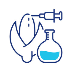 Fototapeta premium Plant genome editing icon. Science and genetic engineering line symbol. Color.