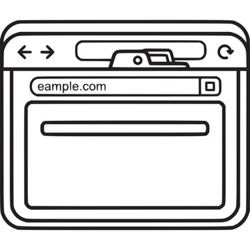 Browser window icon, web page template, navigation bar, URL search