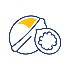 Obraz premium Walnut kernel icon. Food and nuts line symbol. Color.