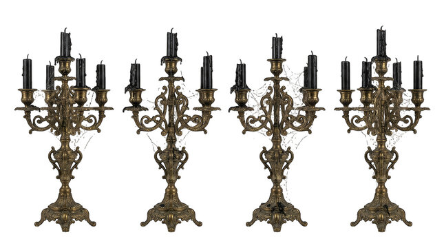 Halloween candelabras isolated on transparent background