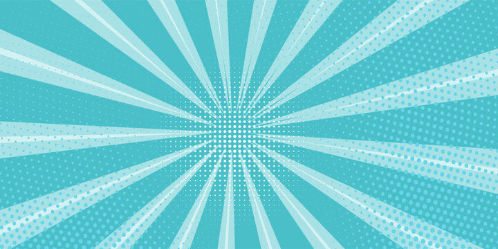 Blue Sunny haze pop art retro vector background