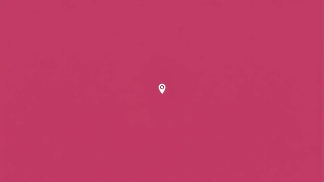 Location pin icon with house symbol animation appearing on pink background for digital map interface navigation motion graphic video