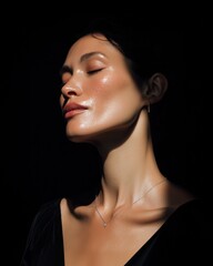 Fototapeta premium Dramatic Profile with Glowing Skin