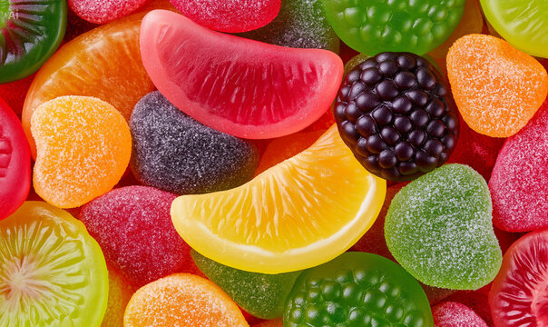 Gummy sweets background